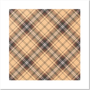 Beige and Brown Tartan Pattern Rotated Posters and Art